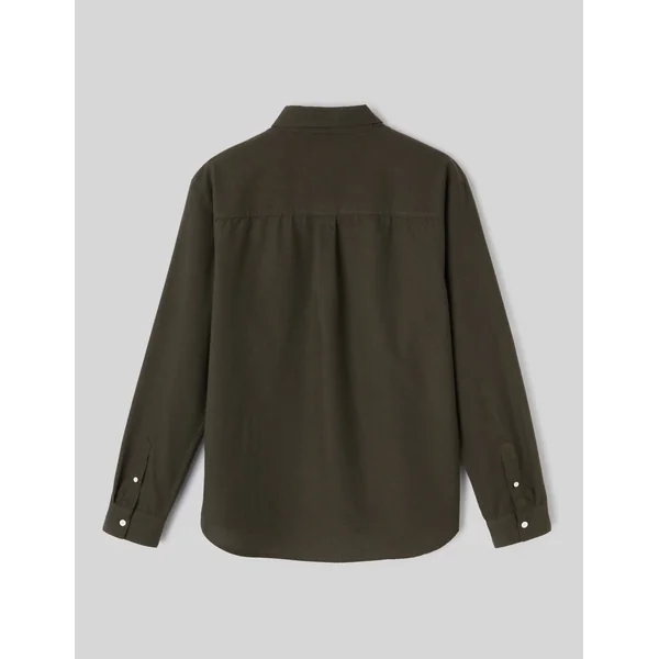 Chemise oxford unie Kaki foncé