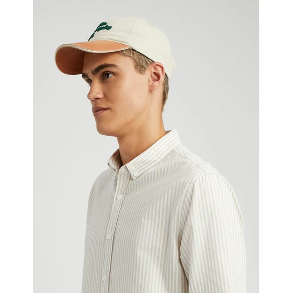 Chemise rayée droite Beige