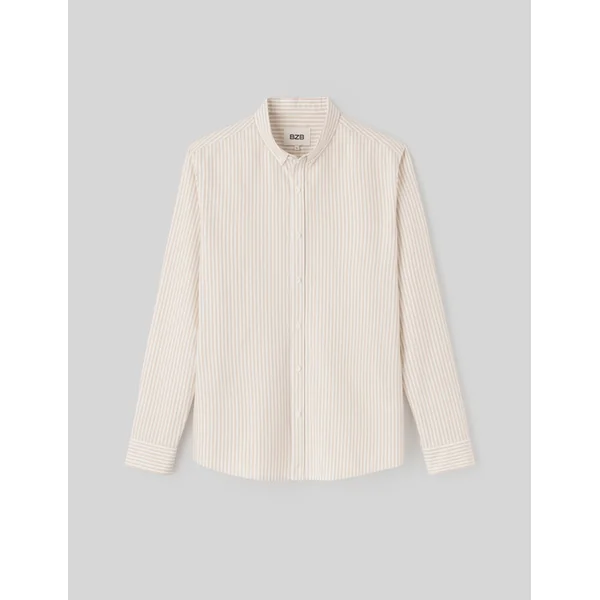 Chemise rayée droite Beige
