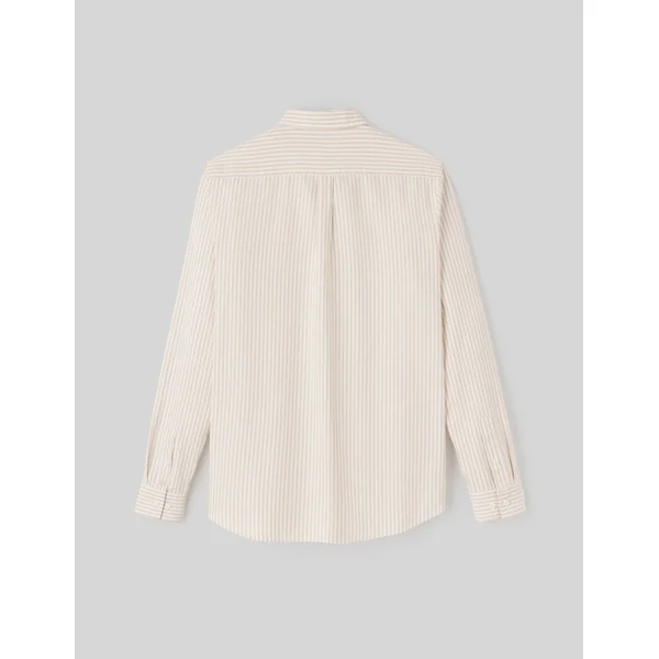 Chemise rayée droite Beige