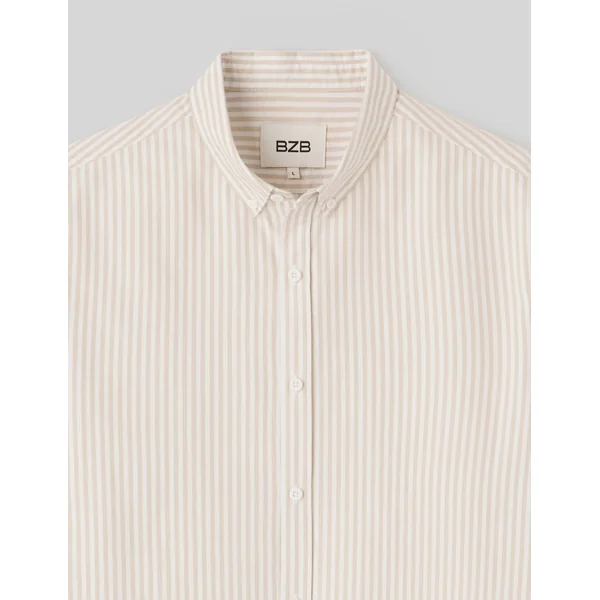 Chemise rayée droite Beige