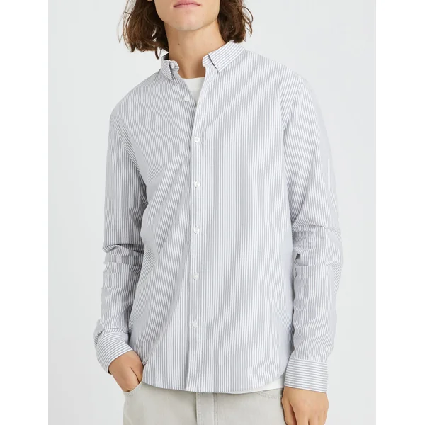 Chemise rayée droite Gris foncé