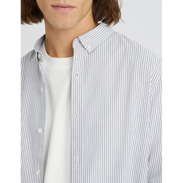 Chemise rayée droite Gris foncé