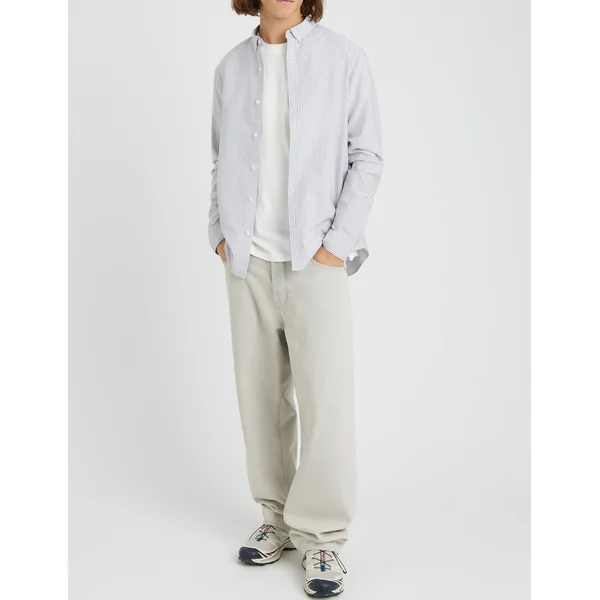 Chemise rayée droite Gris foncé