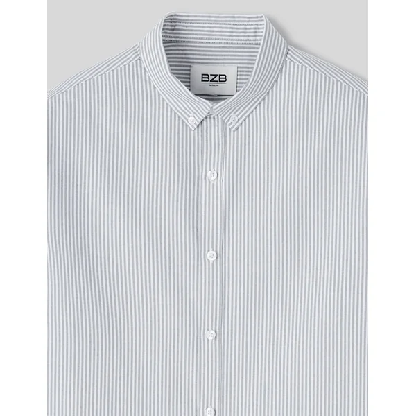 Chemise rayée droite Gris foncé