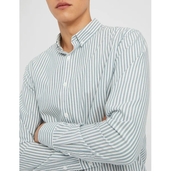 Chemise rayée droite Vert