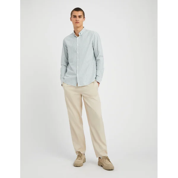 Chemise rayée droite Vert
