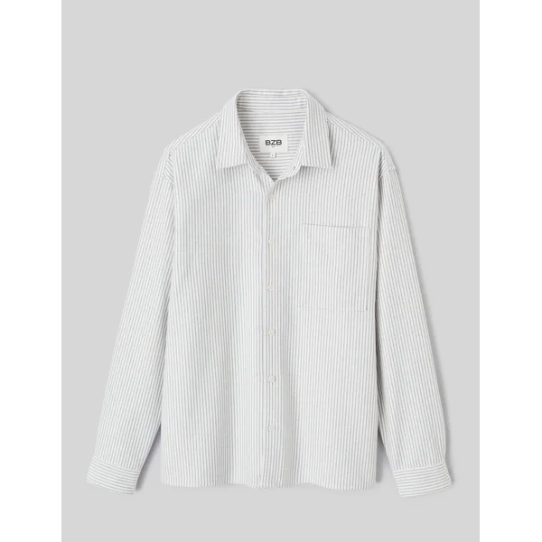 Chemise rayée flanelle Naturel