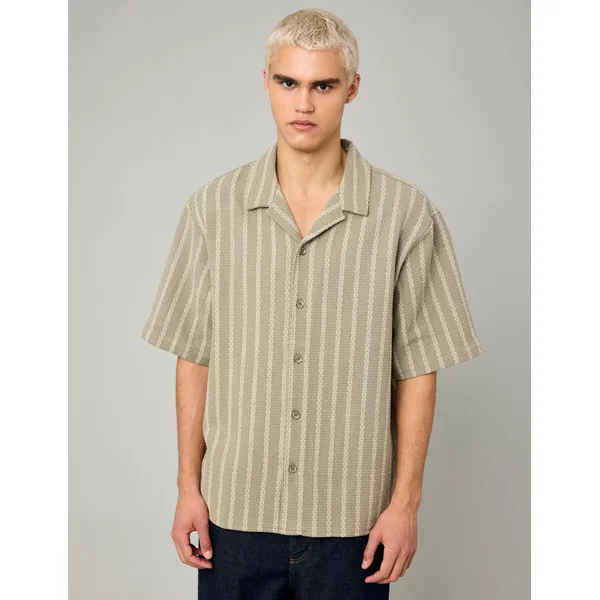 Chemise rayée vert