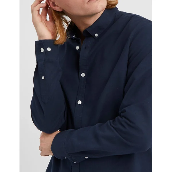 Chemise unie ajustée Bleu foncé
