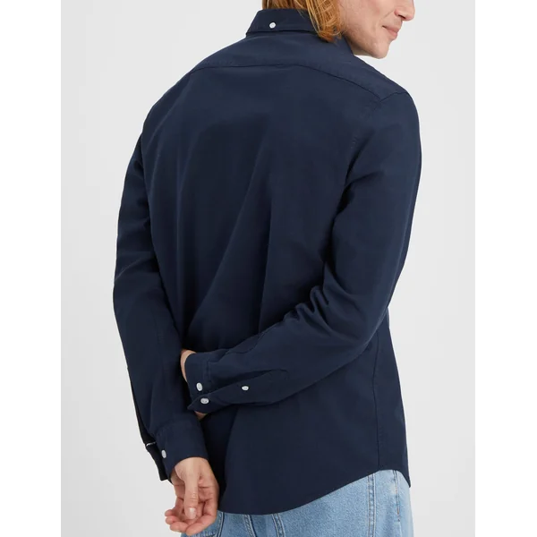 Chemise unie ajustée Bleu foncé