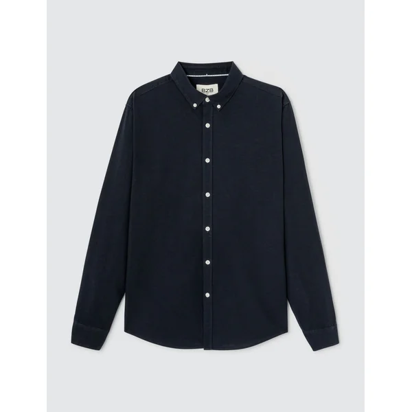 Chemise unie ajustée Bleu foncé