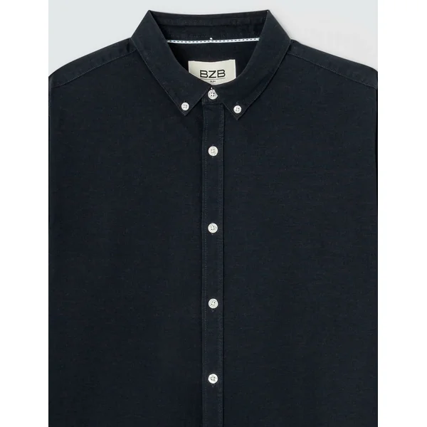Chemise unie ajustée Bleu foncé