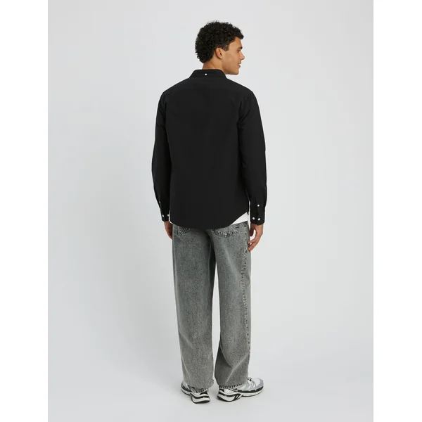 Chemise unie ajustée Noir