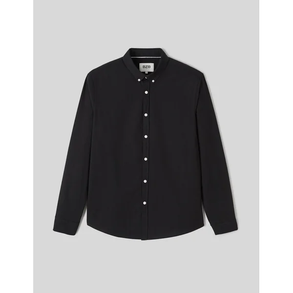 Chemise unie ajustée Noir