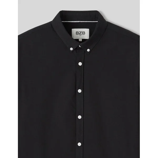 Chemise unie ajustée Noir