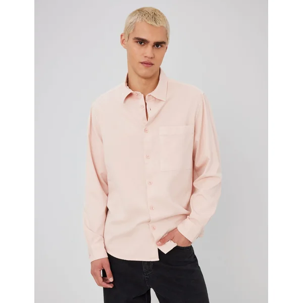 Chemise unie Rose pâle