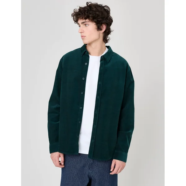 Chemise velours unie Vert
