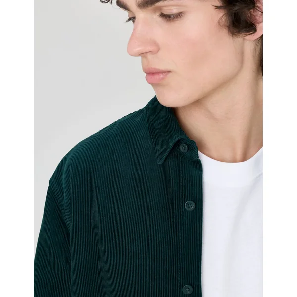 Chemise velours unie Vert