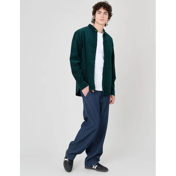 Chemise velours unie Vert