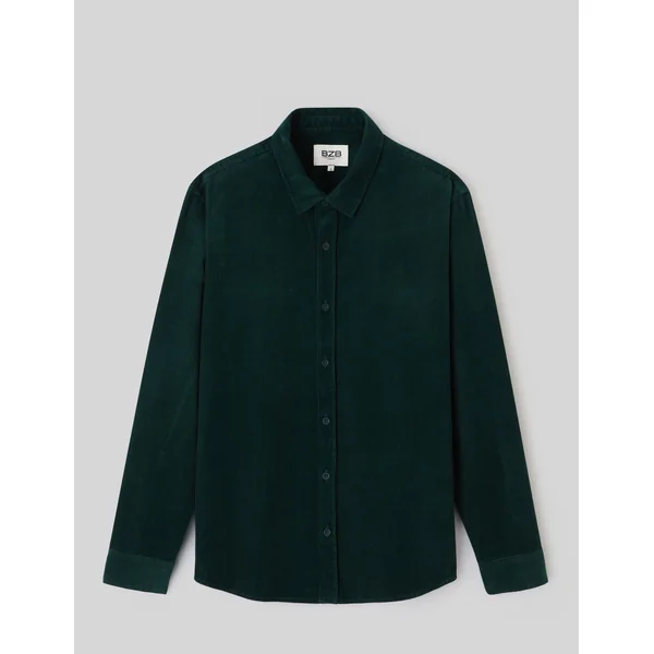 Chemise velours unie Vert