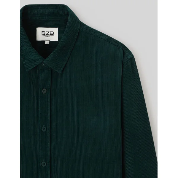 Chemise velours unie Vert