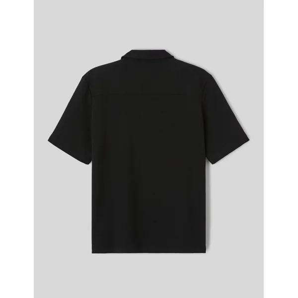 Chemise waffle manches courtes Noir