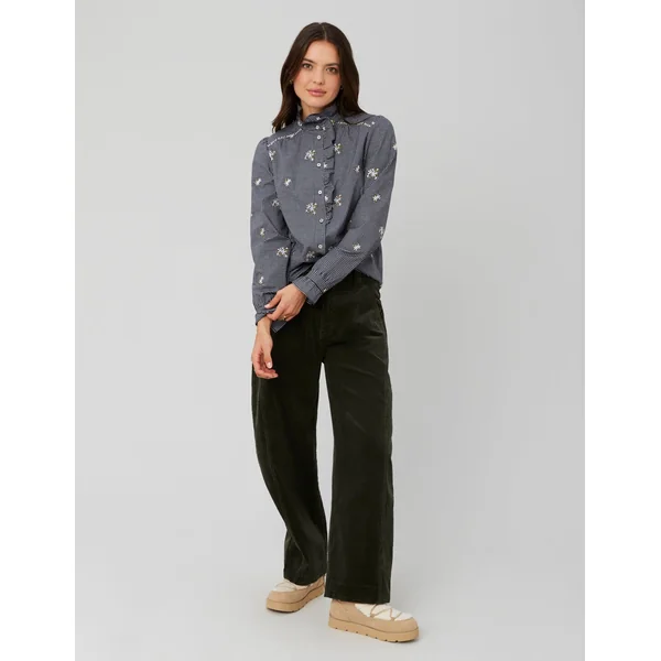Chemise à carreaux brodée Multicolore