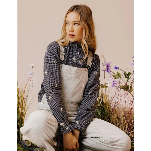 Chemise à carreaux brodée Multicolore