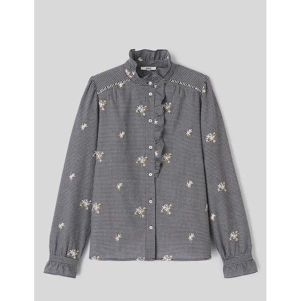 Chemise à carreaux brodée Multicolore