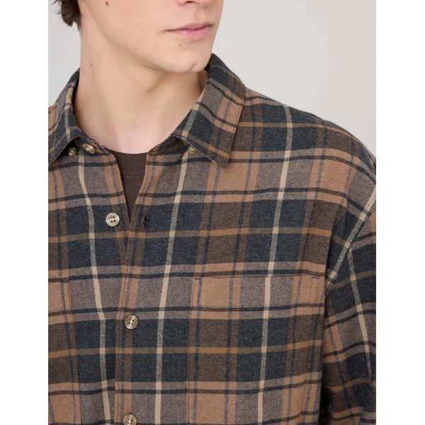 Chemise à carreaux Camel