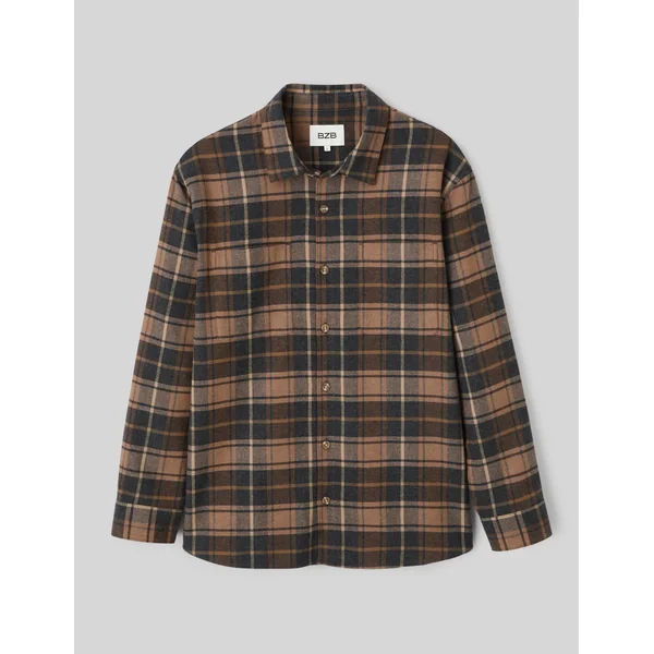 Chemise à carreaux Camel