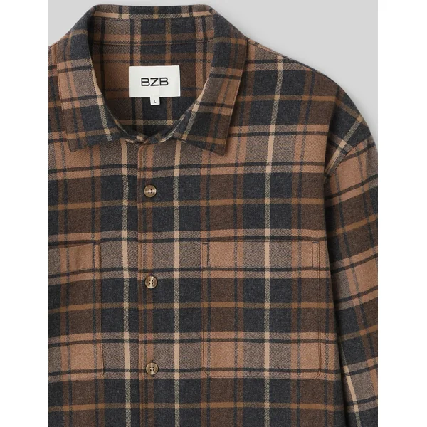 Chemise à carreaux Camel