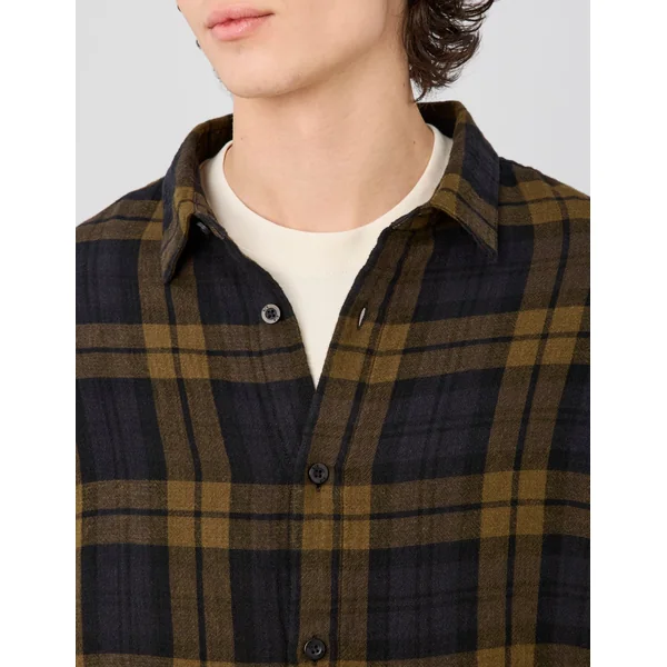 Chemise à carreaux en gaze de coton Blanc/ Ecru