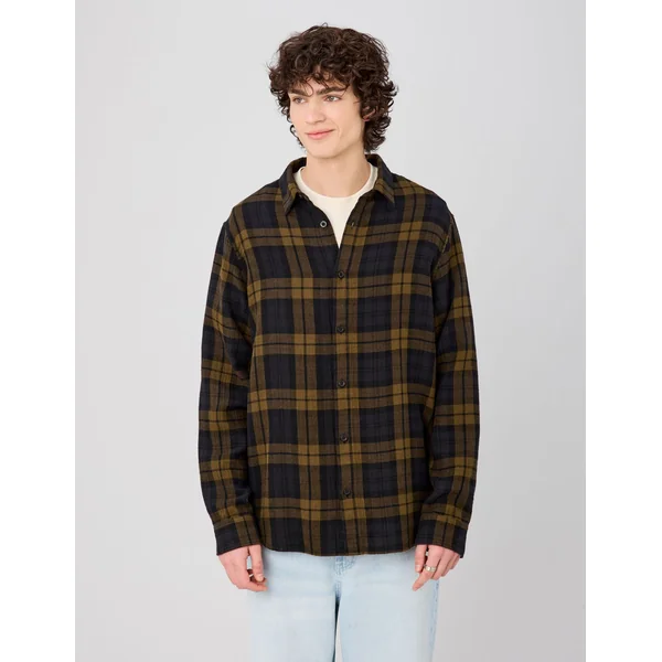 Chemise à carreaux en gaze de coton Blanc/ Ecru