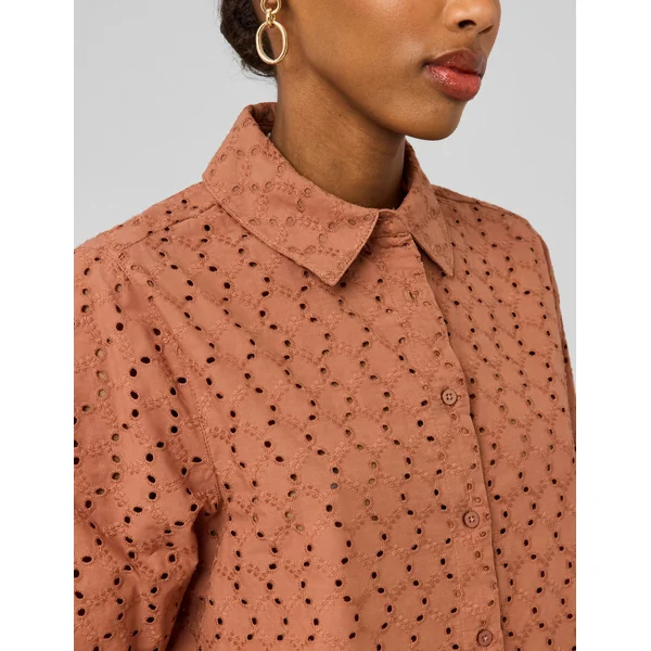 Chemisette en broderie anglaise Camel