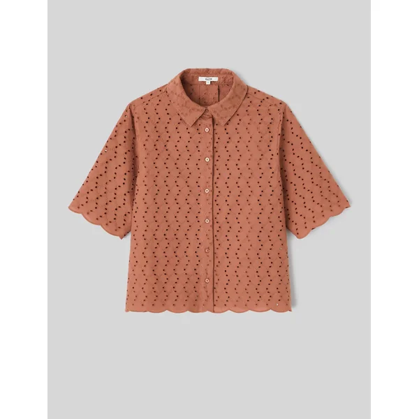 Chemisette en broderie anglaise Camel