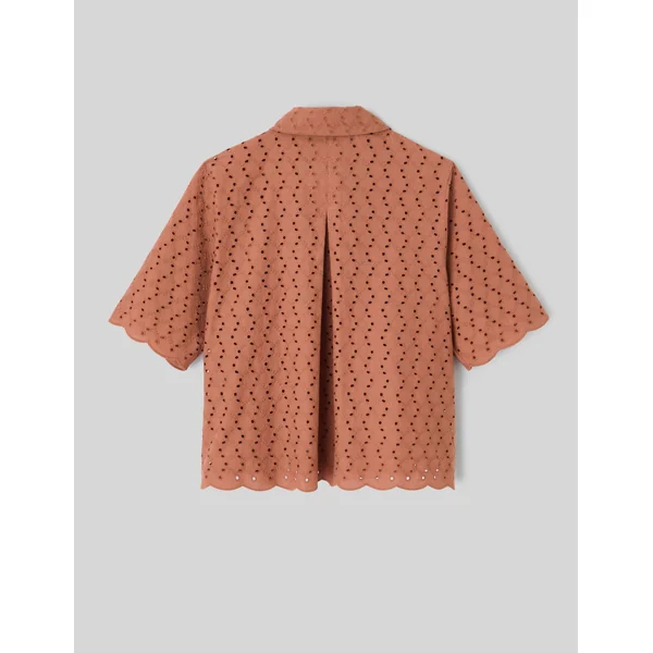 Chemisette en broderie anglaise Camel