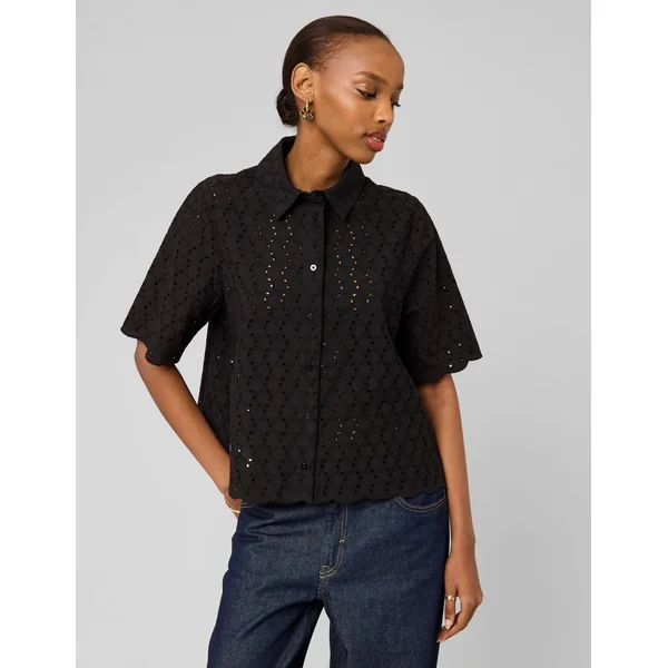 Chemisette en broderie anglaise Noir