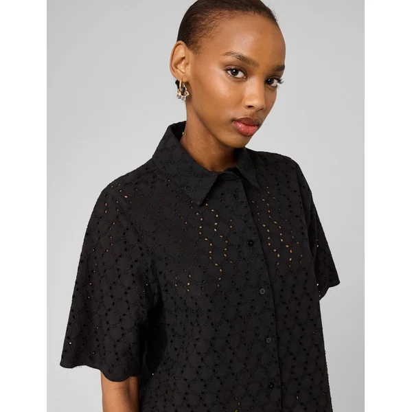 Chemisette en broderie anglaise Noir