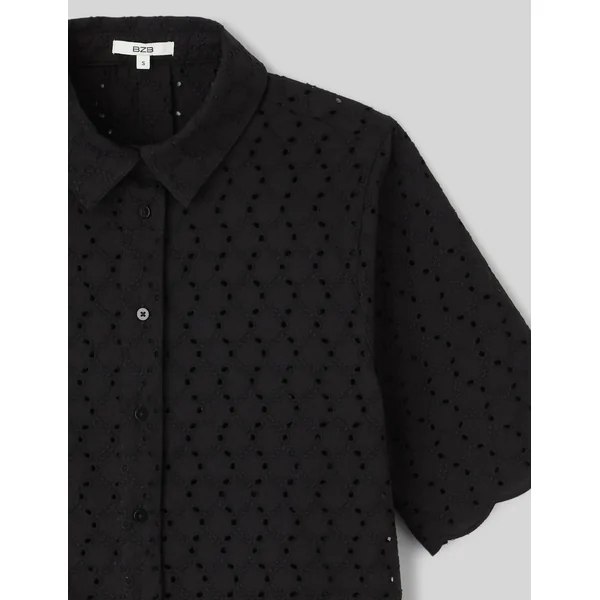 Chemisette en broderie anglaise Noir