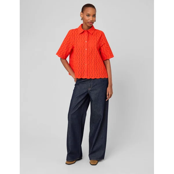 Chemisette en broderie anglaise Rouge