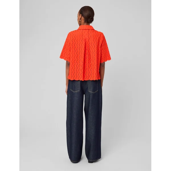 Chemisette en broderie anglaise Rouge