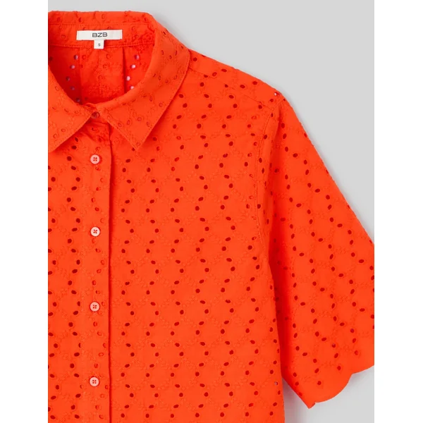 Chemisette en broderie anglaise Rouge