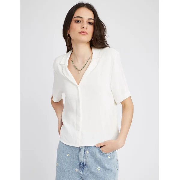 Chemisette unie Blanc écru