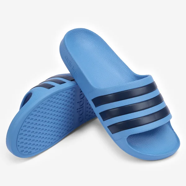 Claquette de piscine enfant, Adilette ray bleu