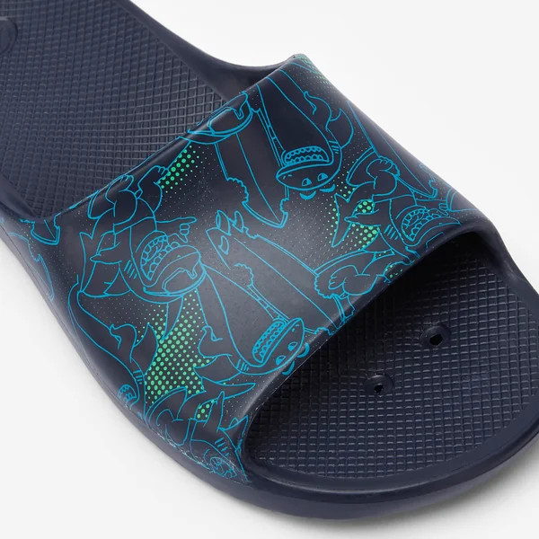 Claquettes de piscine enfant, Slap 500 requins marine