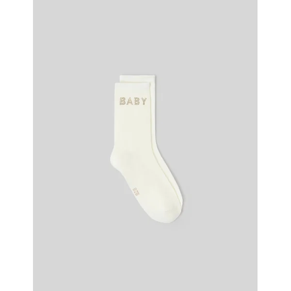 Coffret cadeau chaussettes strass Blanc écru