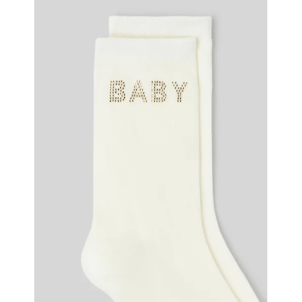Coffret cadeau chaussettes strass Blanc écru