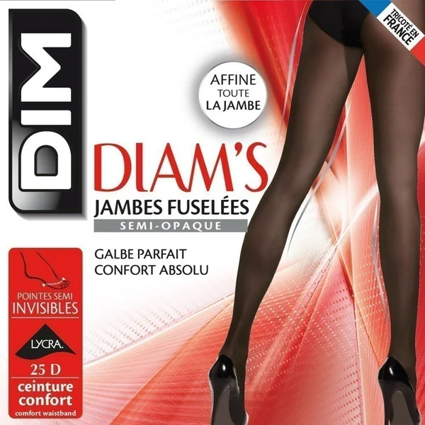 Collant amincissant voile 25D noir Dim Diam'S Dim Chaussant Diam'S